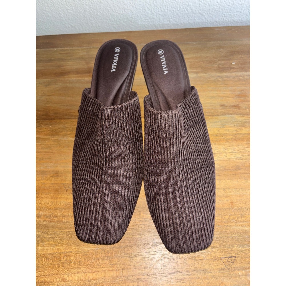 VIVAIA Giselle Square Toe brown Mule size 43 USA 11.5
